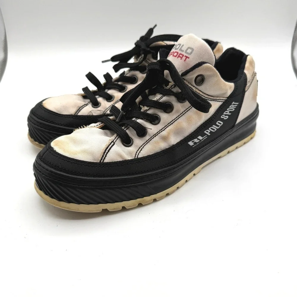 Ralph‎ Lauren Polo Sport Sneakers Mens 11 White Extreme Made in Italy Vintage